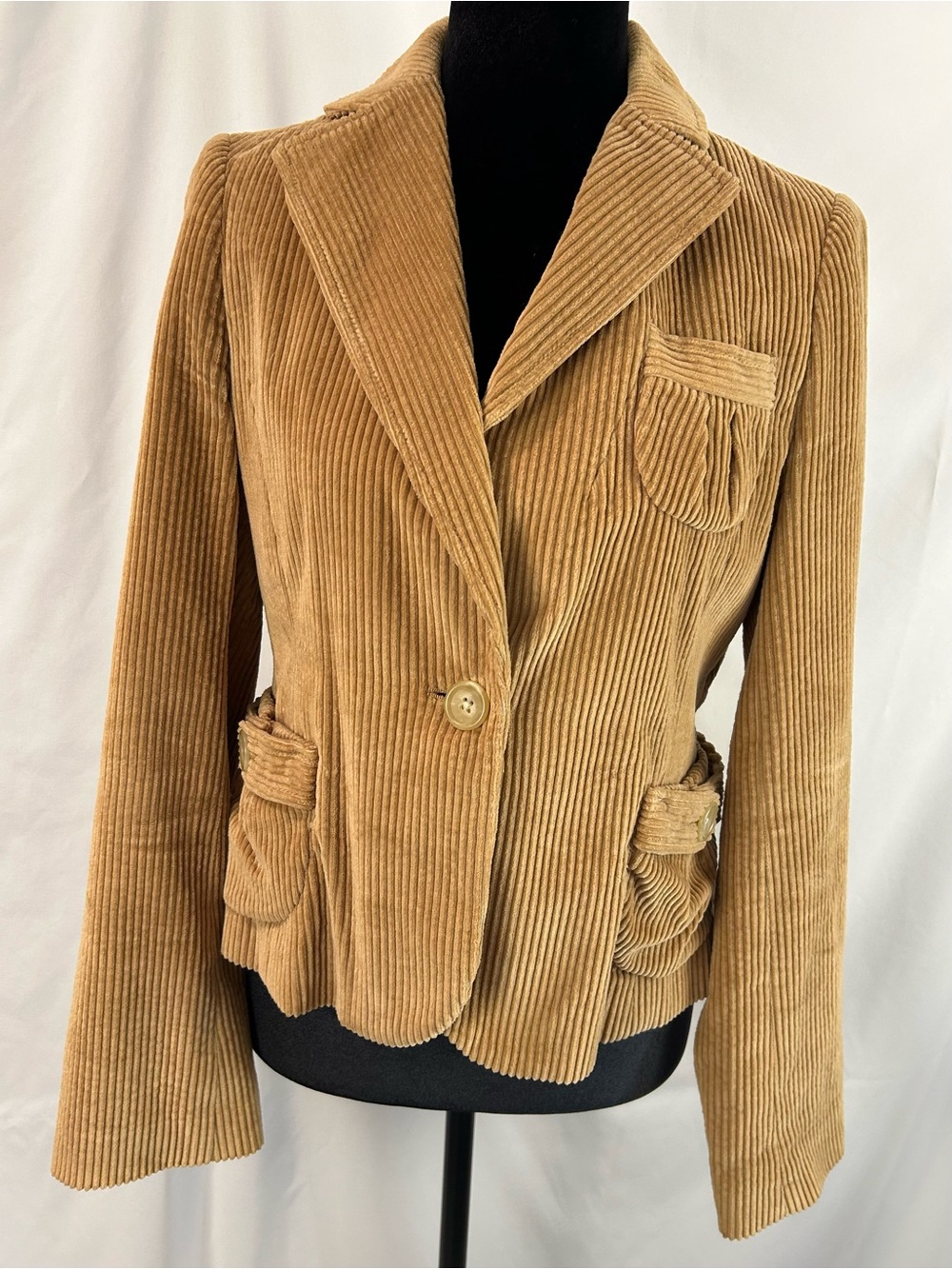 Banana Republic Corduroy Blazer Camel Dark Khaki Tailored Jacket Size 4